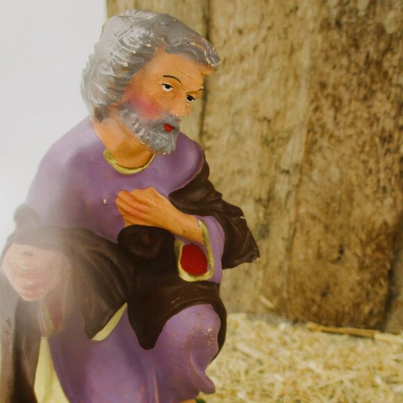 8 Pc Nativity Set 7 Figures (3 are Fontanini Made In Italy )Detailed Wooden Sta - Picture 10 of 13